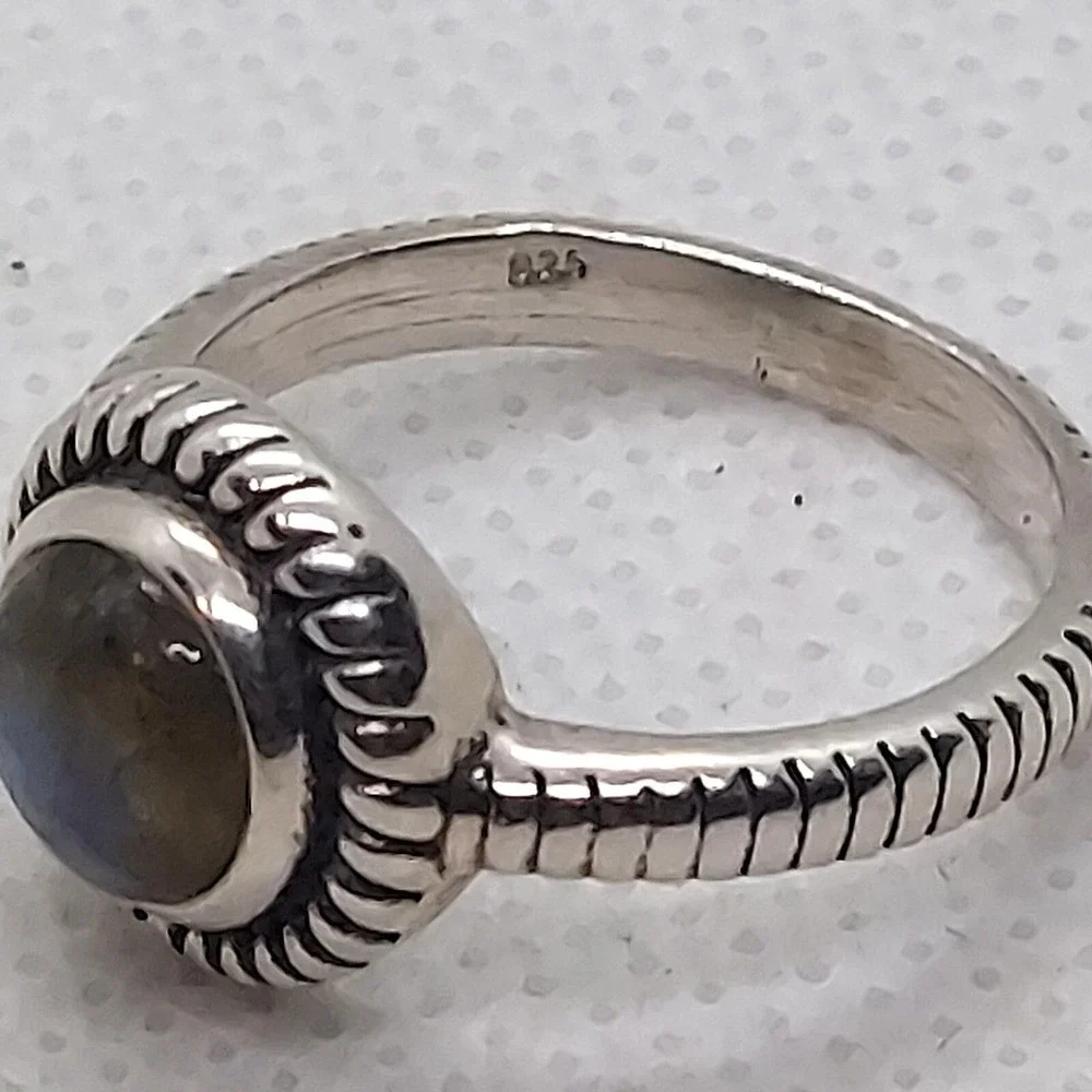 Labradorite Ring‎ 925 Sterling Silver size 7